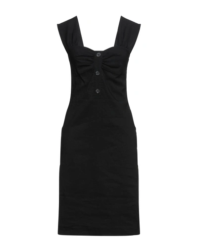 Shop Pinko Woman Midi Dress Black Size 8 Linen, Viscose, Elastane