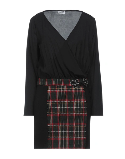 Shop Liu •jo Woman Mini Dress Black Size 10 Polyester, Viscose, Polyamide, Elastane