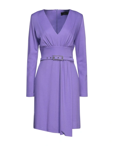 Shop Clips Woman Mini Dress Purple Size 8 Viscose, Elastane