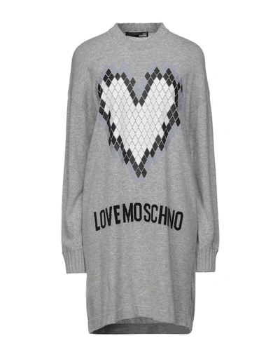 Shop Love Moschino Woman Mini Dress Grey Size 6 Polyamide, Viscose, Wool, Cashmere