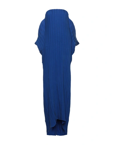 Shop Balmain Woman Maxi Dress Blue Size 4 Cupro, Polyamide
