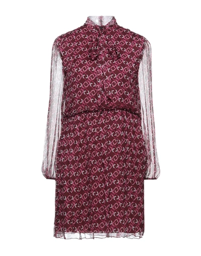 Shop Liu •jo Woman Mini Dress Garnet Size 8 Silk In Red