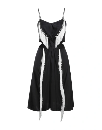 Shop Burberry Woman Midi Dress Black Size 8 Silk, Acetate