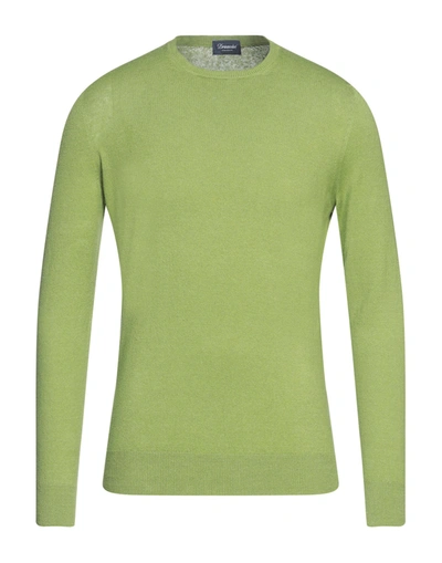 Shop Drumohr Man Sweater Acid Green Size 38 Linen, Polyester