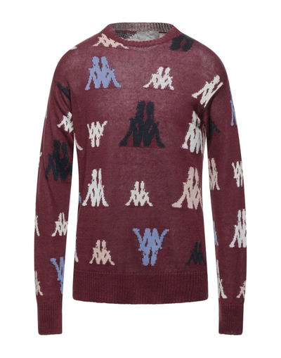 Shop Paura X Kappa Sweaters In Maroon