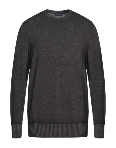 Shop Drumohr Man Sweater Lead Size 46 Merino Wool In Grey