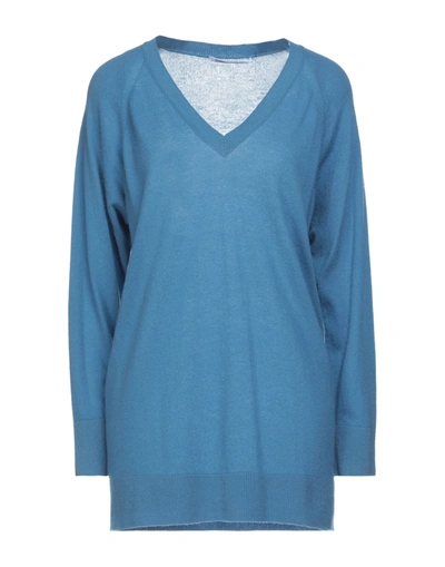 Shop Agnona Woman Sweater Pastel Blue Size L Cashmere, Polyamide
