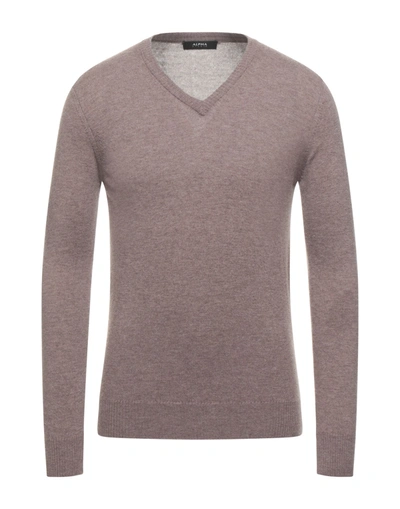 Shop Alpha Studio Sweaters In Light Brown