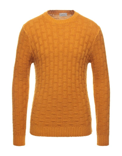 Shop Altea Man Sweater Ocher Size M Virgin Wool In Yellow
