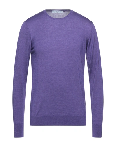 Shop Liu •jo Man Sweaters In Purple
