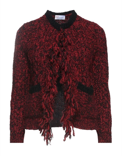 Shop Red Valentino Woman Cardigan Red Size L Acrylic, Alpaca Wool, Polyamide, Wool