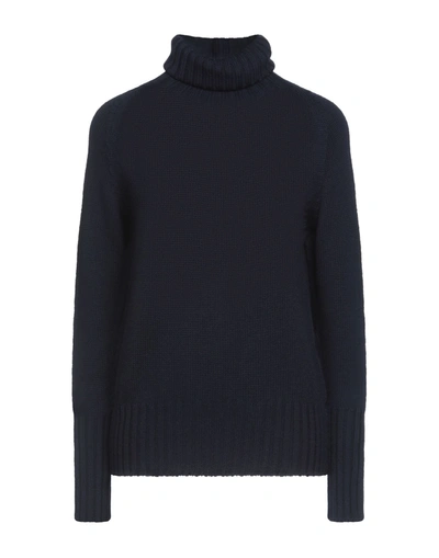 Drumohr Turtleneck Lambswool Jumper In Dark Blue