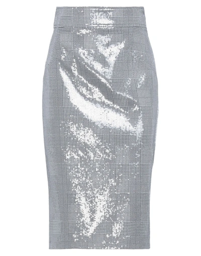 Shop Frankie Morello Woman Midi Skirt Grey Size 8 Cotton, Elastane