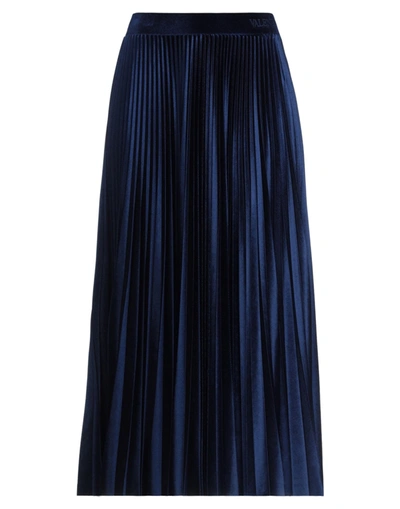 Shop Valentino Garavani Woman Midi Skirt Midnight Blue Size S Polyester, Elastane