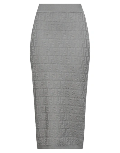 Shop Fendi 3/4 Length Skirts In Light Grey