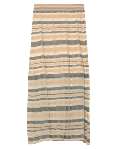 Shop Panicale Woman Midi Skirt Sand Size 10 Acetate, Silk, Polyamide, Cotton, Synthetic Fibers In Beige