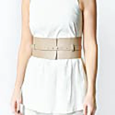 Plik Leather Wide Double Corset Belt- Nude In Corset