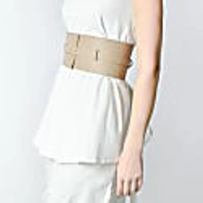 Plik Leather Wide Double Corset Belt- Nude In Corset