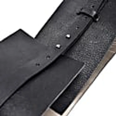 Plik Double Wide Corset Leather Belt-black In Leather