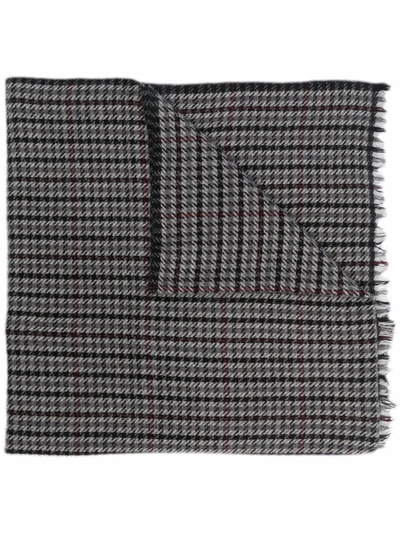 Shop Isabel Marant Wool-blend Houndstooth Scarf In Grau