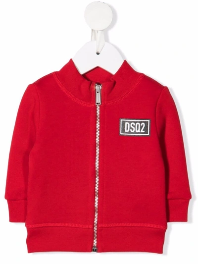 Dsquared2 Logo-patch Cotton Jacket In 红色