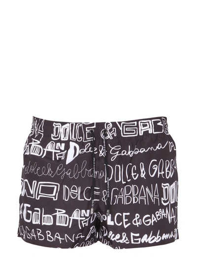 Shop Dolce & Gabbana Swimsuit Shorts In Black