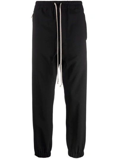 Shop Rick Owens Cropped Track Pants In Black