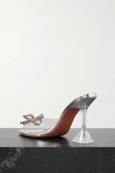 Amina Muaddi Transparent Pvc Rosie Glass Slingbacks 9.5cm In White