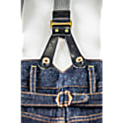 &sons Trading Co Black Cotton Leather Braces In Leather