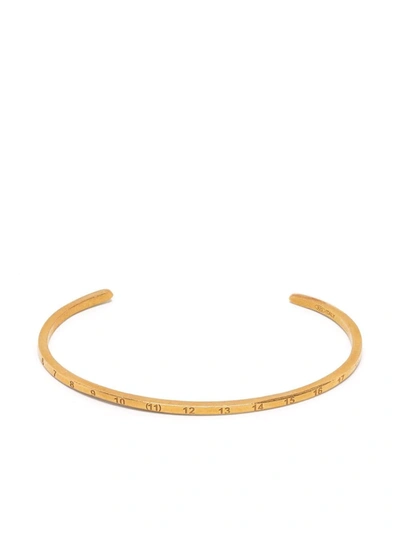 Shop Maison Margiela Numbers-engraved Cuff Bracelet In Gold