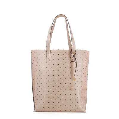 Shop Red Valentino Leather Tote Bag In Neutrals