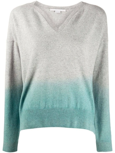 Shop Stella Mccartney Grey & Blue Dip Dye Sweater In White