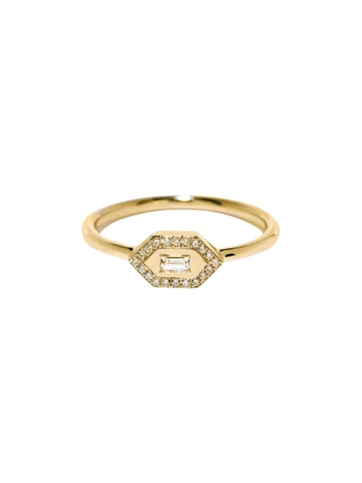 Shop Azlee Small 18kt Gold & Diamond Ring In Not Applicable