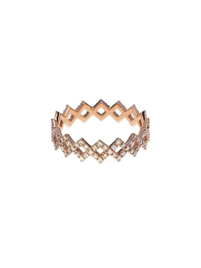 Shop Eva Fehren Rex Band Pave Ring Rose Gold In Not Applicable