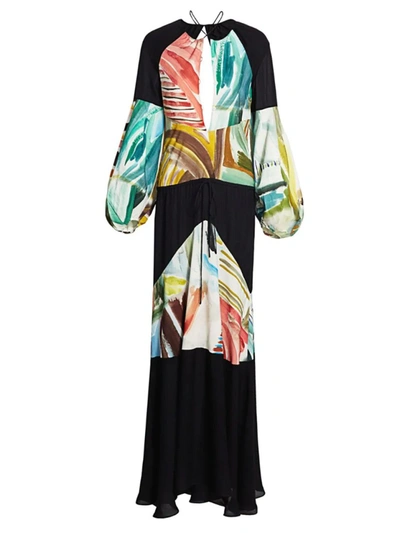 Shop Rosie Assoulin Bohemian Maxi Dress, Multicolor In Black