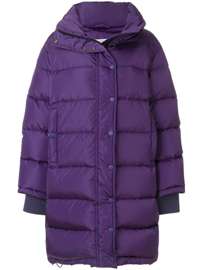 Shop Balenciaga Purple Puffer Jacket
