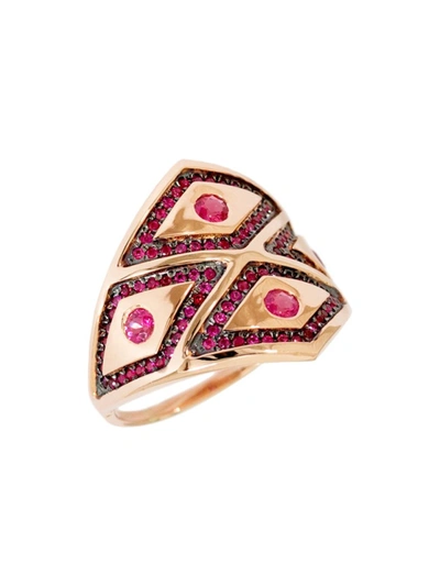 Shop Ralph Masri Rose Gold Heliopolis Rhombus Ring In Not Applicable