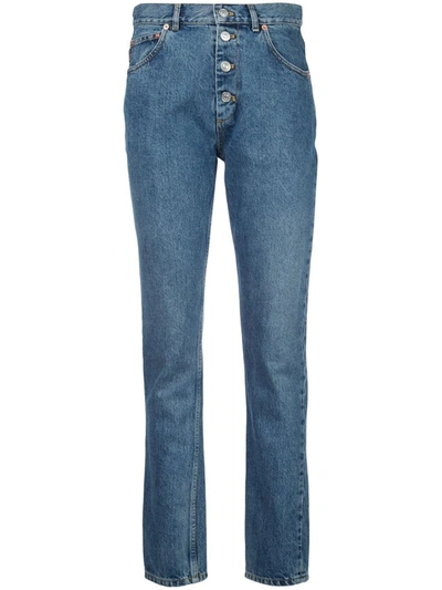 Shop Balenciaga Stone Wash Skinny Jeans In Blue