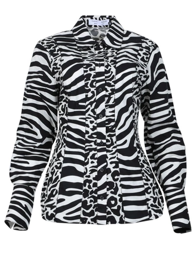 Shop Proenza Schouler Black And White Zebra Print Shirt