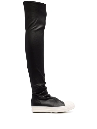 Shop Rick Owens Stocking Knee-length Sneakers In Black