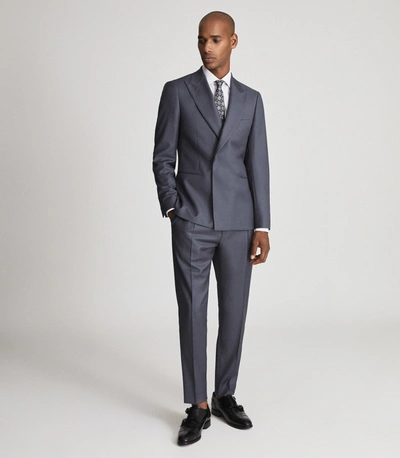 Shop Reiss Men's Blue Wool Luxurious Slim Fit Pants, Size: 32