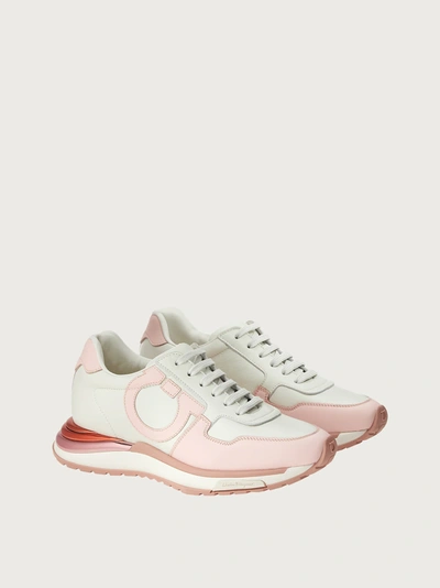 Shop Ferragamo Gancini Sneaker In Pink
