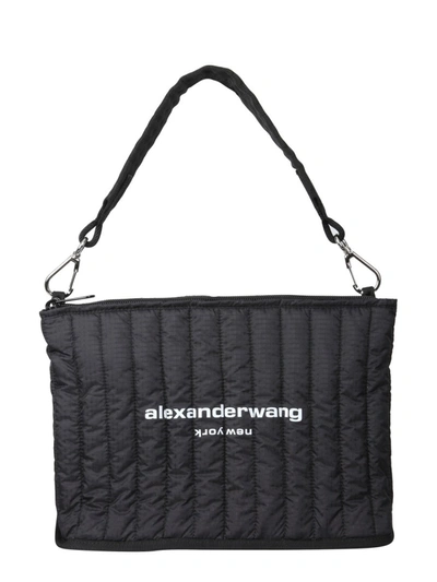Shop Alexander Wang Elite Laptop Shoulder Bag In Black