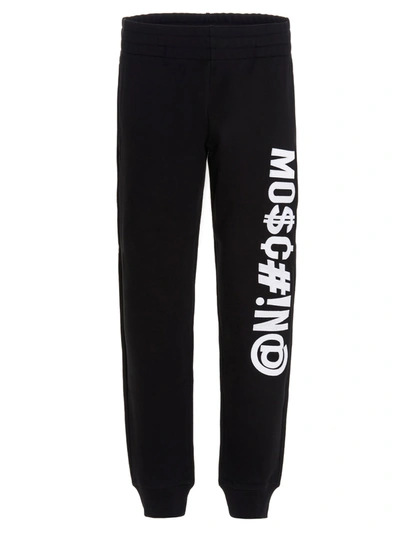 Shop Moschino Symbols Jogging Pants In Black