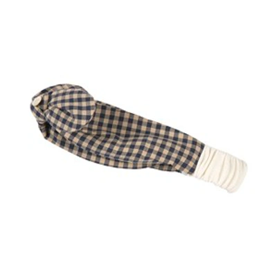 Shop Tartine Et Chocolat Navy Checked Hairband In Brown