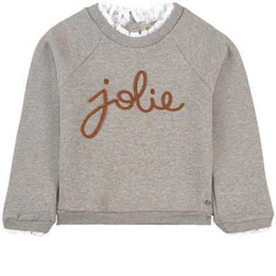 Shop Tartine Et Chocolat Gray Melange Jolie Sweatshirt In Grey