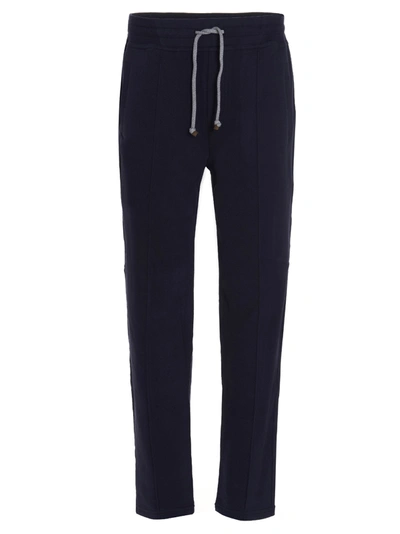 Shop Brunello Cucinelli Pleated Jogging Pants In Navy