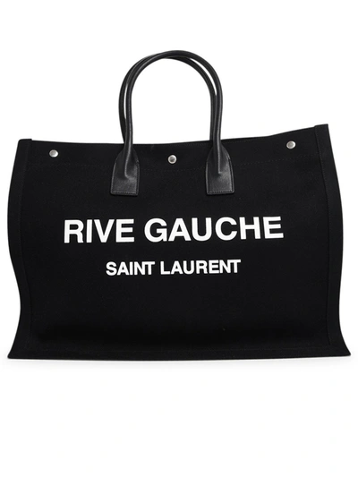 Shop Saint Laurent Rive Gauche Tote Bag In Black