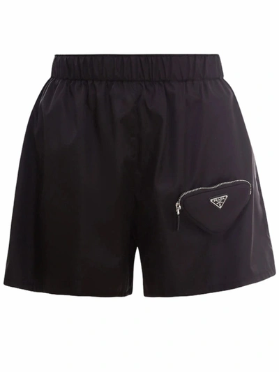 Shop Prada Shorts In Black Re-nylon In Nero