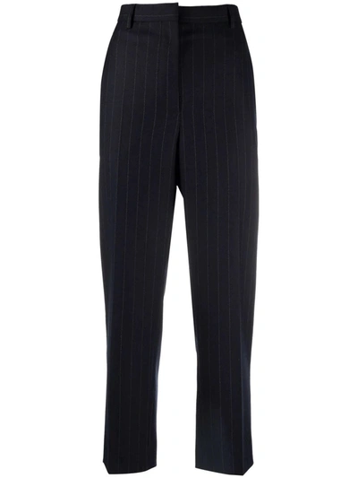 Shop Prada Blue Cropped Tailored Trousers